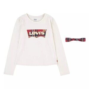 Levi's Girl's Long Sleeve Tee White Size M(10-12 Yrs)